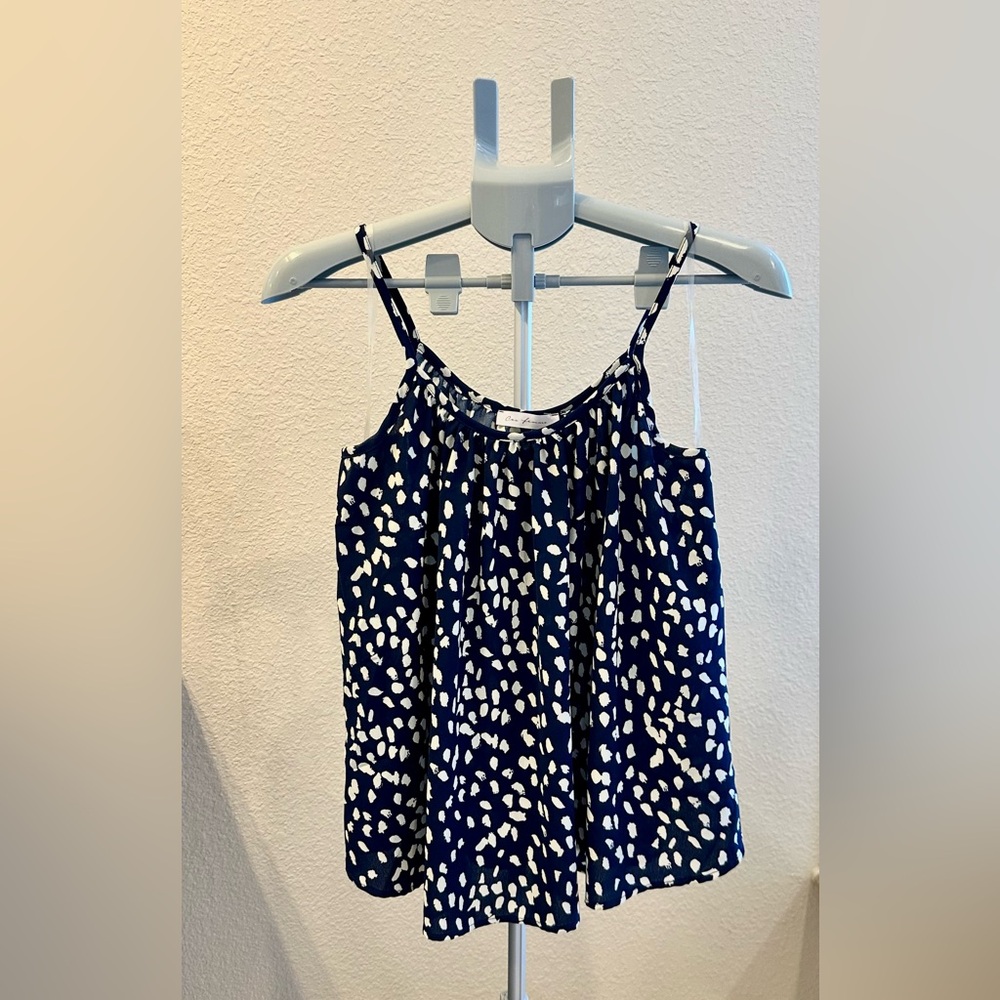 Ces Femme Blue and Black Camisole with Spaghetti Straps